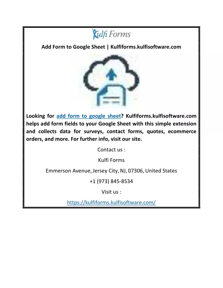add form to google sheet kulfiforms kulfisoftware