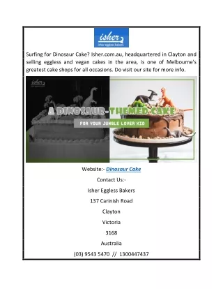 surfing for dinosaur cake isher