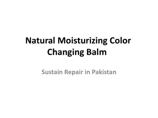 Natural Moisturizing Color Changing Balm