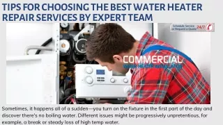 Tips for choosing the best water heater repair Services By Expert Team