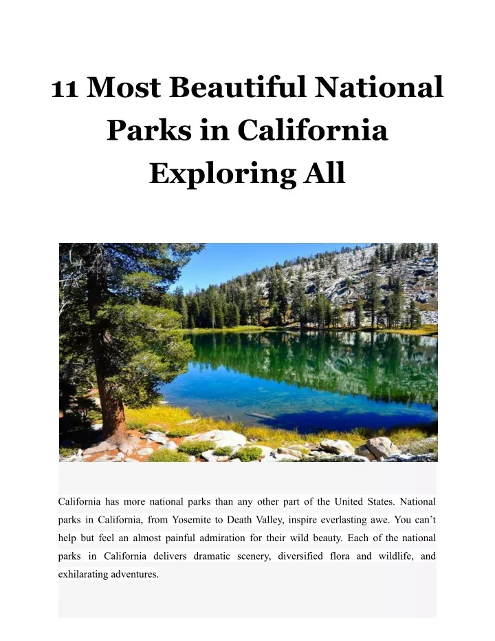 11 most beautiful national parks in california