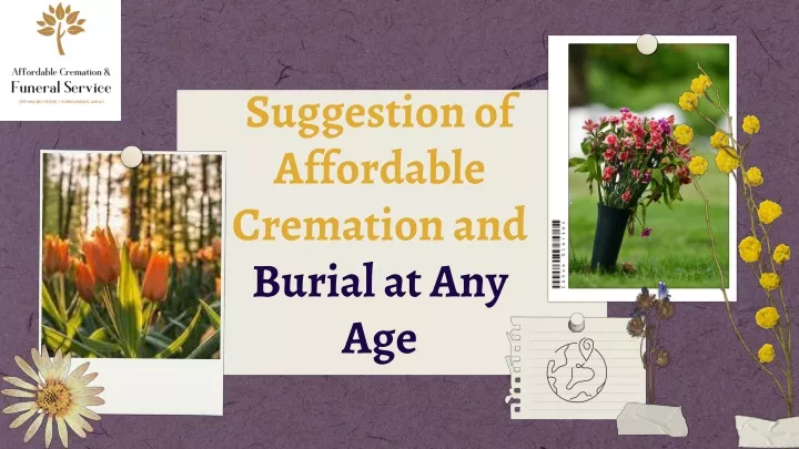 suggestion of affordable cremation and burial