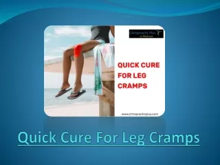 Why Should Athletes Use Chiropractic For A Quick Cure For Leg Cramps