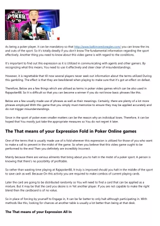 as being a poker player it can be mandatory