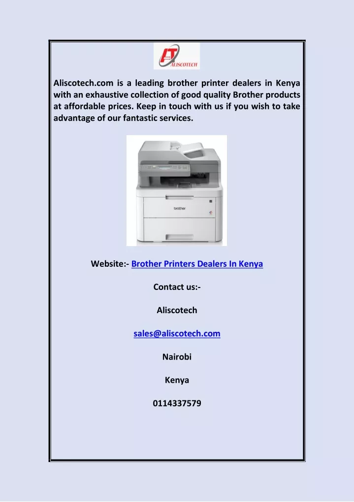 aliscotech com is a leading brother printer