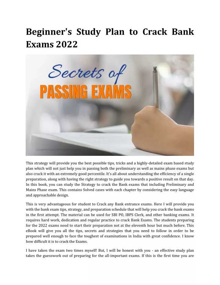 beginner s study plan to crack bank exams 2022