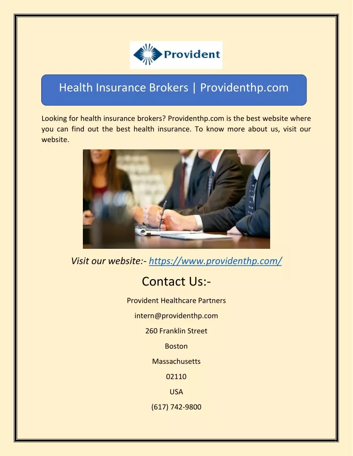 health insurance brokers providenthp com