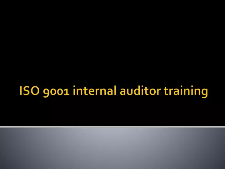 iso 9001 internal auditor training