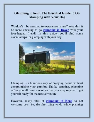 Glamping in kent