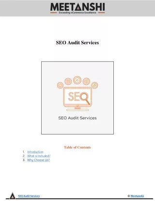 seo audit services table of contents