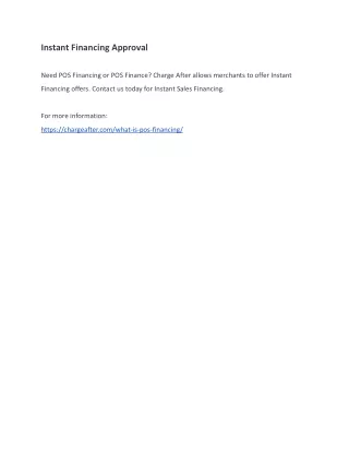instant financing approval