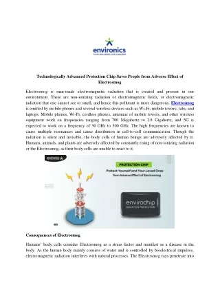technologically advanced protection chip saves