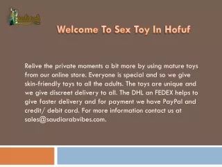 Best Online Adult Sex toys Store in Hofuf