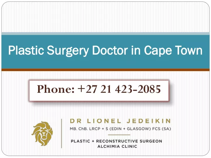 plastic surgery doctor in cape town
