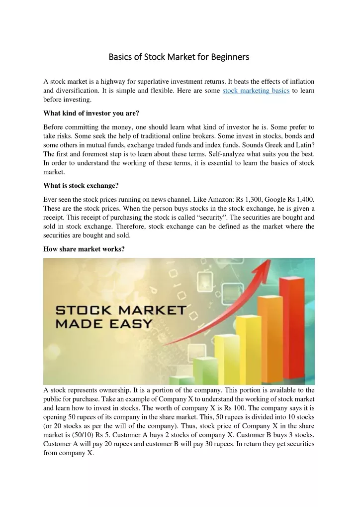 PPT - Basics Of Stock Market For Beginners PowerPoint Presentation ...