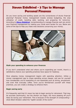 Steven Eidelkind - 3 Tips to Manage Personal Finances-converted