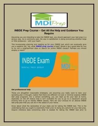 INBDE Prep Course – Get All the Help and Guidance You Require