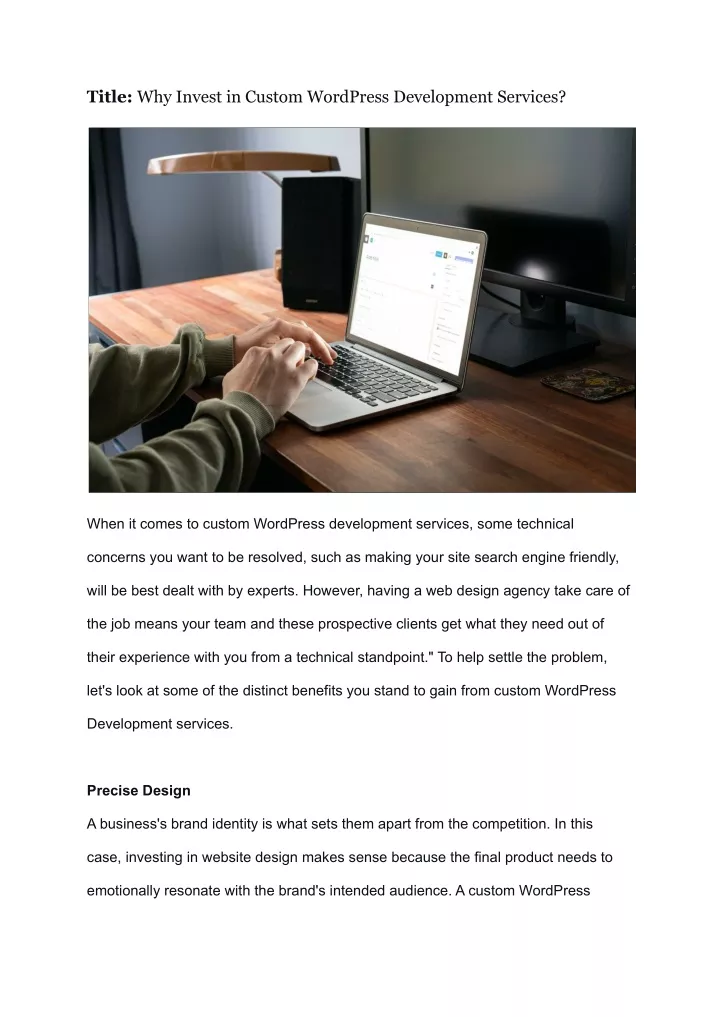 title why invest in custom wordpress development