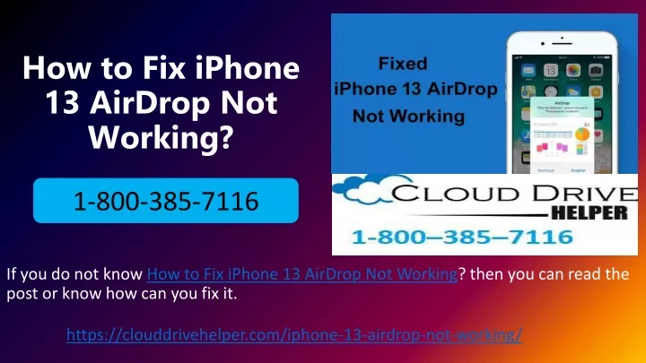 how to fix iphone 13 airdrop not working