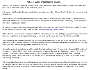 what is work dropshipping course