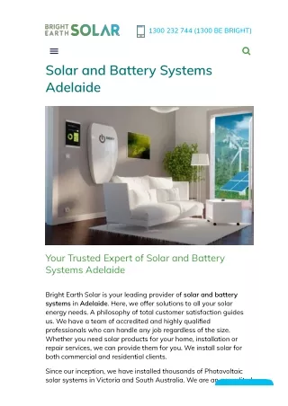 Solar And Battery Systems Adelaide
