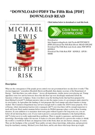^DOWNLOAD@PDF# The Fifth Risk [PDF] DOWNLOAD READ
