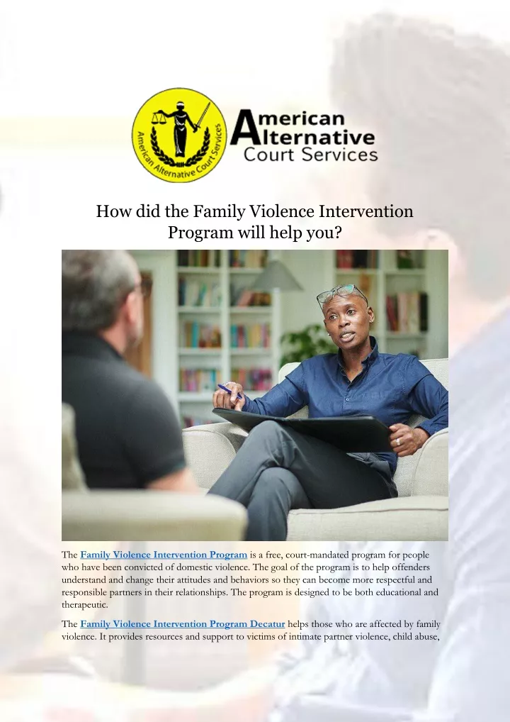 PPT - ##2 How will the Family Violence Intervention Program help you ...