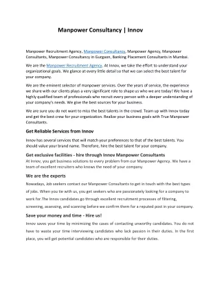 Manpower Consultancy | Innov