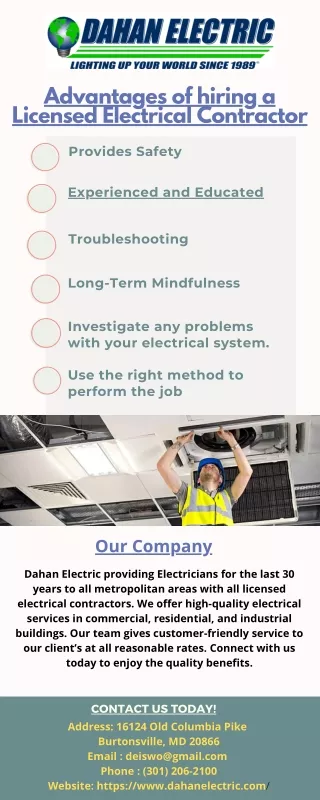 Advantages of hiring a Licensed Electrical Contractor