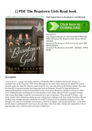 [DOWNLOADPDF] PDF The Beantown Girls Read book