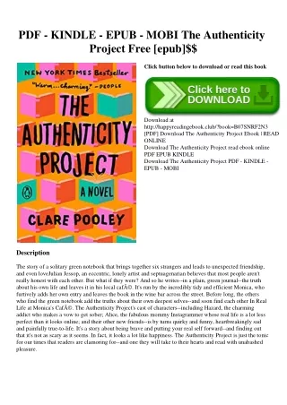 PDF - KINDLE - EPUB - MOBI The Authenticity Project Free [epub]$$