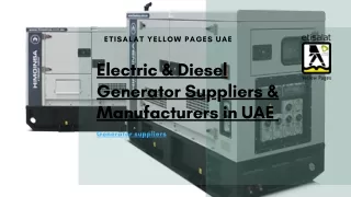 Electric & Diesel Generator Suppliers & Manufacturers in UAE