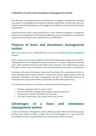 8 benefits of leave and attendance management