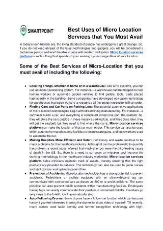 Get Best Micro Location Services Platform - Smart Point