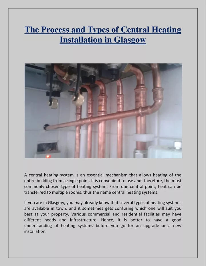 the process and types of central heating