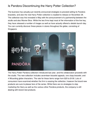 Is Pandora Discontinuing the Harry Potter Collection?