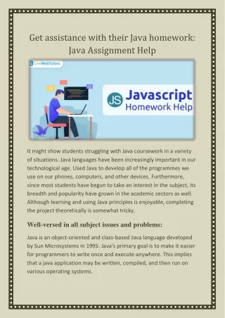 get assistance with their java homework java