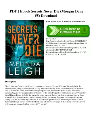 [ PDF ] Ebook Secrets Never Die (Morgan Dane #5) Download