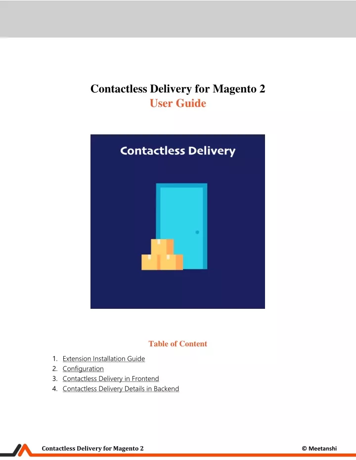 contactless delivery for magento 2 user guide