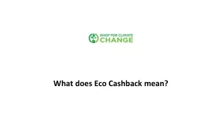 What does Eco Cashback mean_