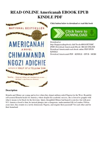 READ ONLINE Americanah EBOOK EPUB KINDLE PDF