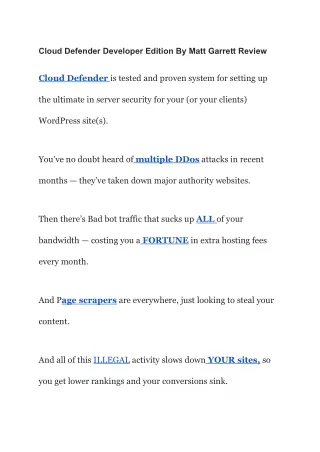 cloud defender developer edition by matt garrett