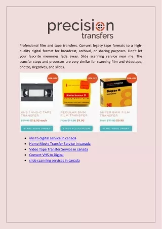 professional film and tape transfers convert