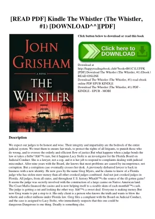 [READ PDF] Kindle The Whistler (The Whistler  #1) [DOWNLOAD^^][PDF]