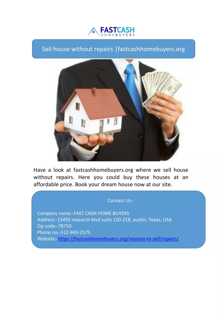sell house without repairs fastcashhomebuyers org