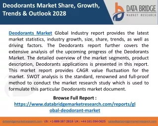 deodorants market share growth trends outlook 2028