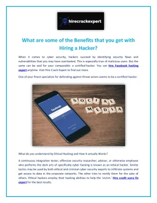 Benefits that you get with Hiring Credit Score Fix Expert