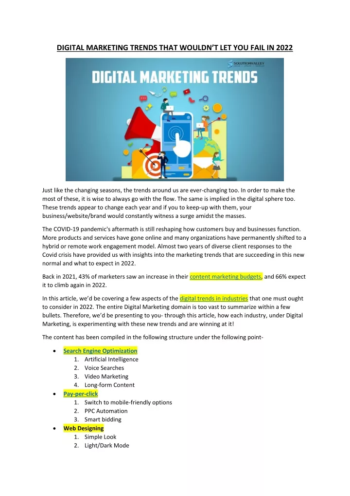 digital marketing trends that wouldn