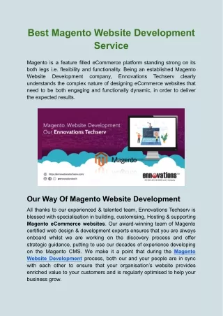 best magento website development service