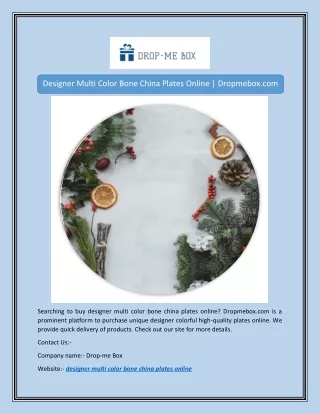 Designer Multi Color Bone China Plates Online | Dropmebox.com